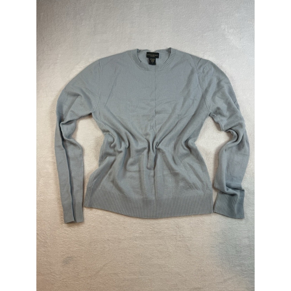 Banana Republic Baby Blue Lightweight Cashmere Ribbed Crewneck Sweater Women's S